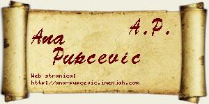 Ana Pupčević vizit kartica